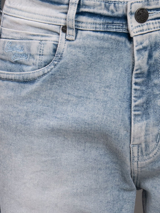 Men's Light Blue Straight Fit Casual Denim Jeans