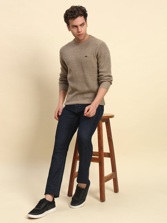 Denim Jeans for Men l Breathable & Soft with Color Fastness Straight Fit Poly Cotton Fabric Solid Pattern Button Closure