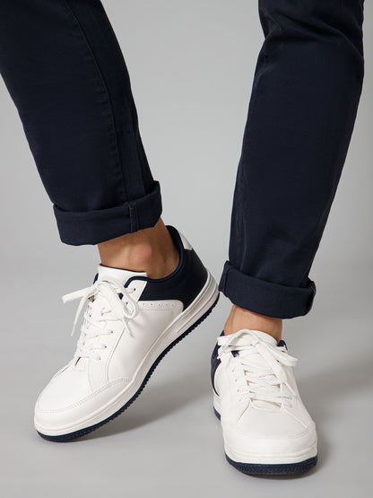 Men Lace-Up White Casual Sneakers