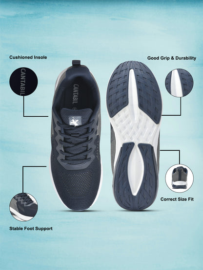 Cantabil Casual Shoes for Men | Lightweight & Comfortable with Cushioned Insole Flynet Upper Phylon Sole Lace Up Closure