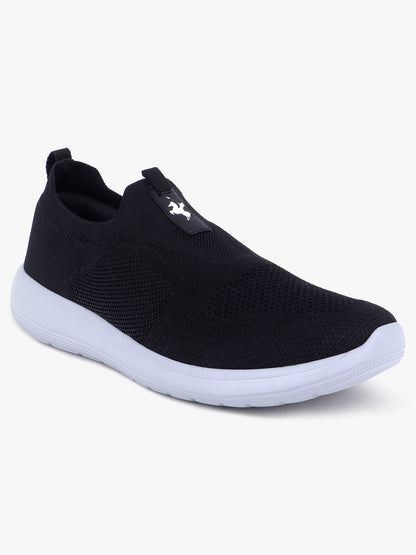 Men's Black Solid Slip-On Casual Shoes