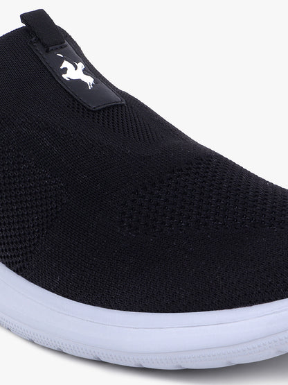 Men's Black Solid Slip-On Casual Shoes