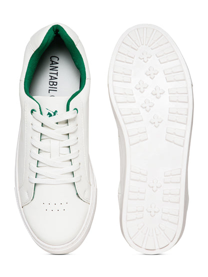 Men Lace-Up White Casual Sneakers