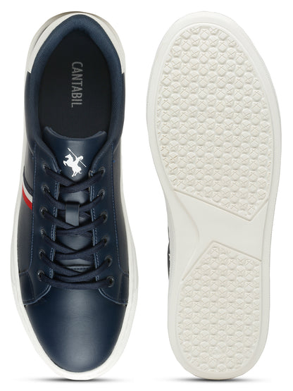 Men Lace-Up Navy Blue Casual Shoes