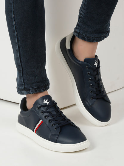 Men Lace-Up Navy Blue Casual Shoes