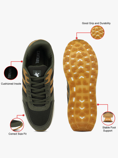 Casual Sports Shoes for Men | Lightweight & Comfortable with Cushioned Insole Mesh Upper Phylon Sole Slip on Closure