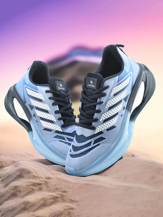 Casual Sports Shoes for Men | Lightweight & Comfortable with Cushioned Insole Mesh Upper Phylon Sole Lace-UP on Closure