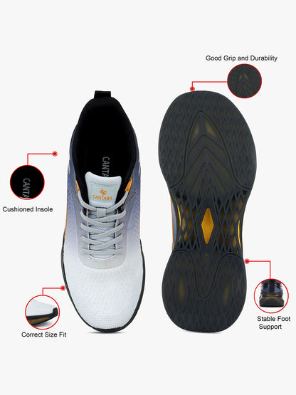 Casual Sports Shoes for Men | Lightweight & Comfortable with Cushioned Insole Flynet Upper Phylon Sole Lace Up Closure