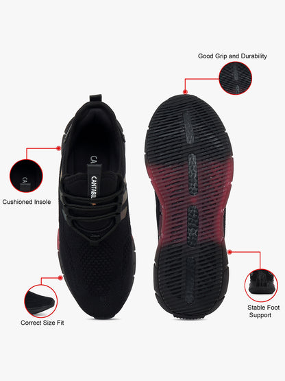 Casual Sports Shoes for Men | Lightweight & Comfortable with Cushioned Insole Flynet Upper Phylon Sole Slip on Closure