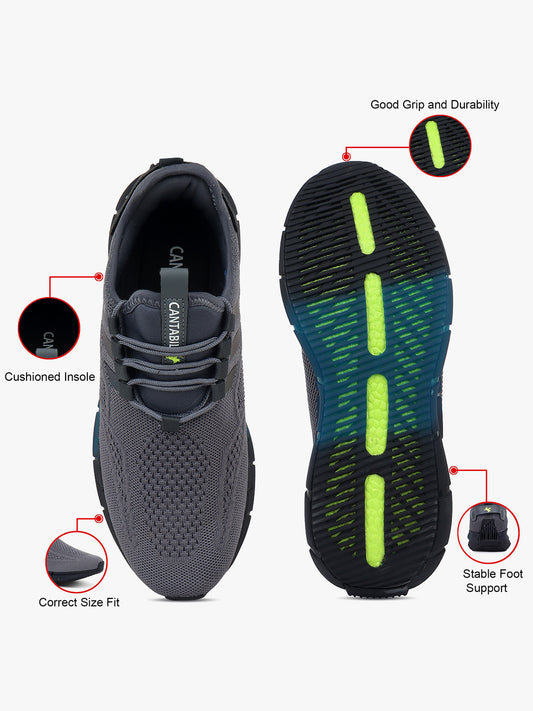 Casual Sports Shoes for Men | Lightweight & Comfortable with Cushioned Insole Flynet Upper Phylon Sole Slip on Closure