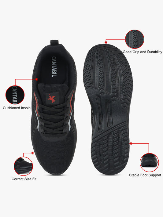 Casual Sports Shoes for Men | Lightweight & Comfortable with Cushioned Insole Mesh Upper EVA Sole Lace-Up on Closure