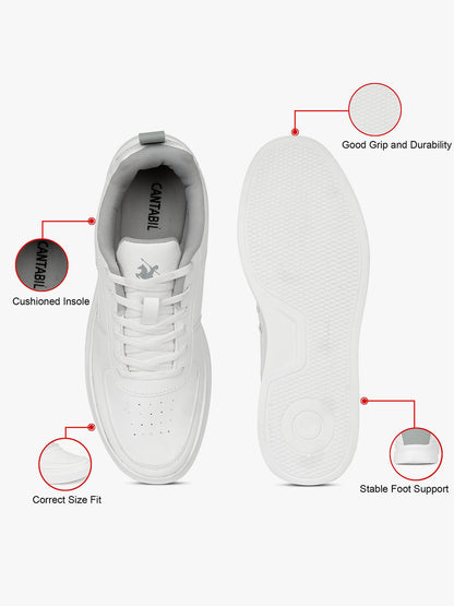 Casual Sneaker Shoes for Men | Lightweight & Comfortable with Cushioned Insole PU (Polyurethane) Upper EVA Sole Lace-Up Closure