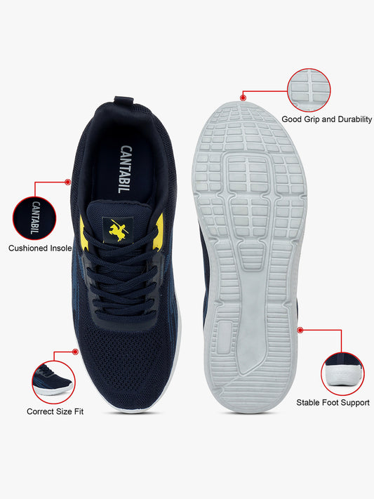 Casual Sports Shoes for Men | Lightweight & Comfortable with Cushioned Insole Flynet Upper EVA Sole Lace-Up on Closure