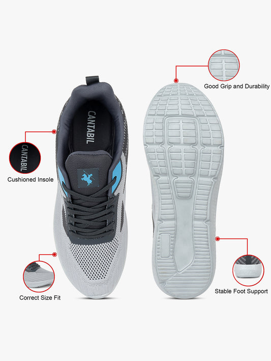 Casual Sports Shoes for Men | Lightweight & Comfortable with Cushioned Insole Flynet Upper EVA Sole Lace-Up on Closure