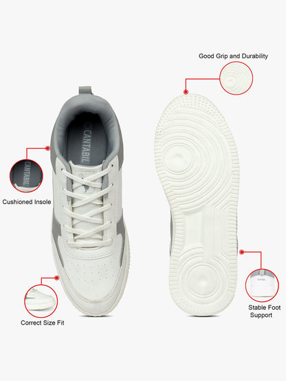 Casual Sneaker Shoes for Men | Lightweight & Comfortable with Cushioned Insole PVC Upper EVA Sole Lace-Up Closure