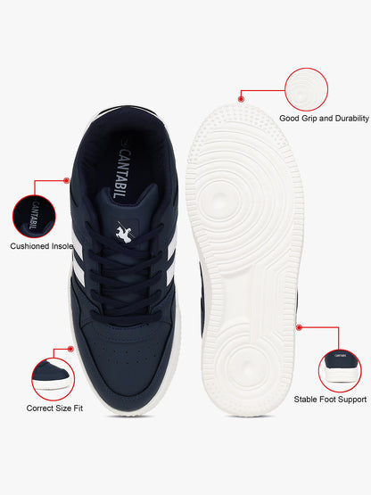 Casual Sneaker Shoes for Men | Lightweight & Comfortable with Cushioned Insole PVC Upper EVA Sole Lace-Up Closure