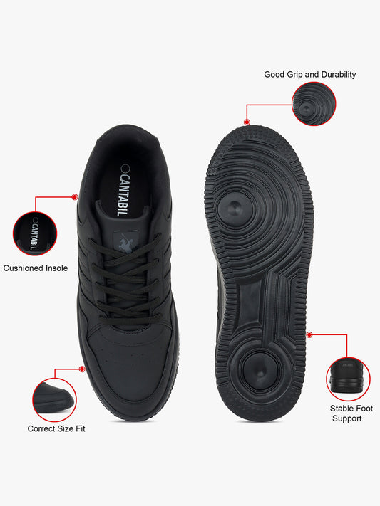 Casual Sneaker Shoes for Men | Lightweight & Comfortable with Cushioned Insole PVC Upper EVA Sole Lace-Up Closure