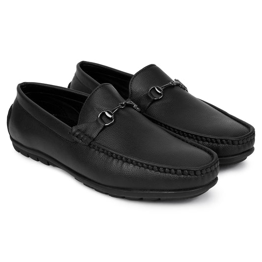 Men's Black Solid Casual Loafers