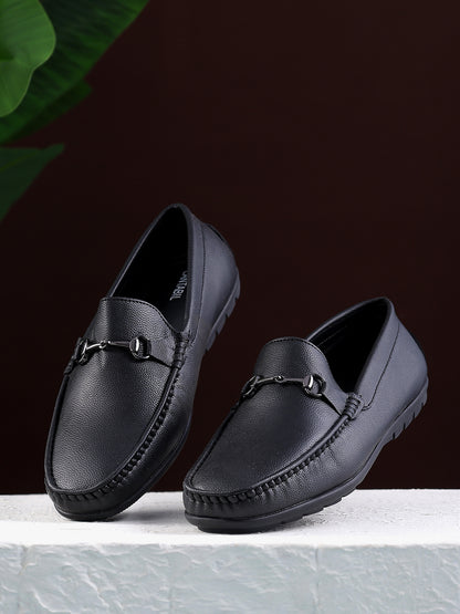 Men's Black Solid Casual Loafers