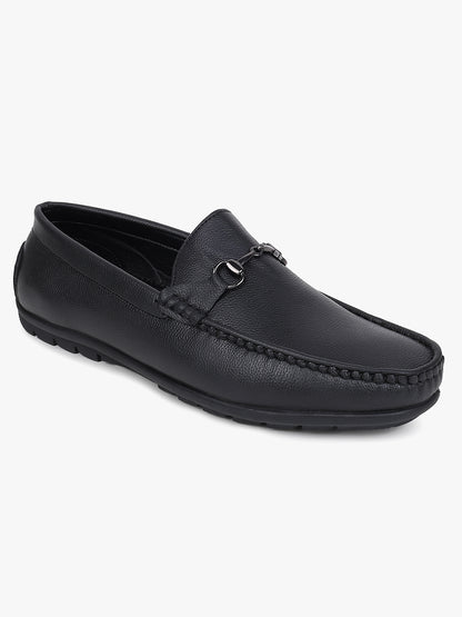 Men's Black Solid Casual Loafers