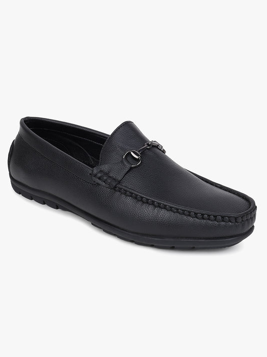 Men's Black Solid Casual Loafers
