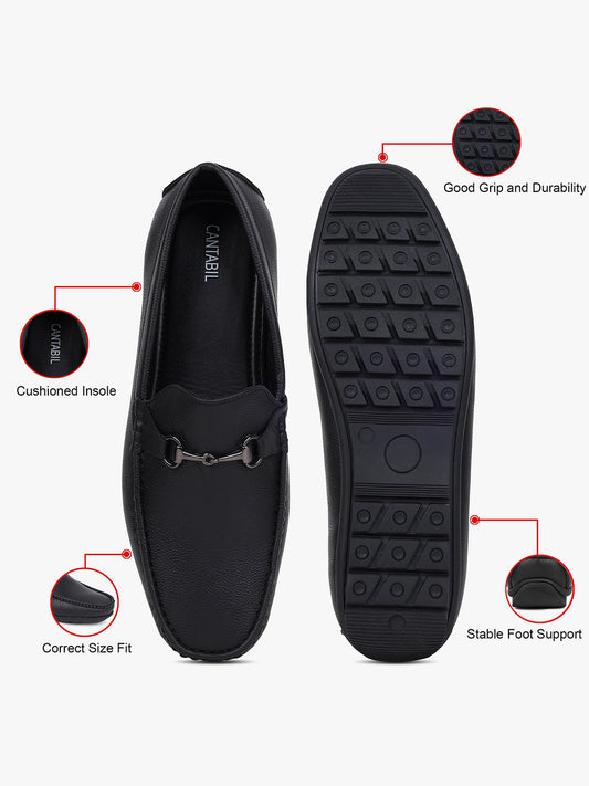 Men's Black Solid Casual Loafers