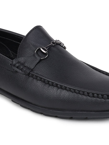 Men's Black Solid Casual Loafers