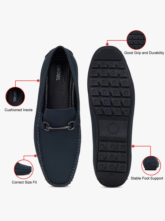 Casual Loafers Shoes for Men | Lightweight & Comfortable with Cushioned Insole PU Upper TPR Sole Slip On on Closure