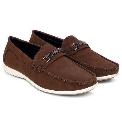 Casual Loafers Shoes for Men | Lightweight & Comfortable with Cushioned Insole PU Upper TPR Sole Slip On on Closure