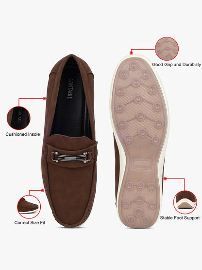 Casual Loafers Shoes for Men | Lightweight & Comfortable with Cushioned Insole PU Upper TPR Sole Slip On on Closure