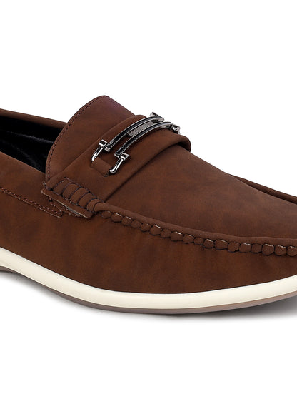 Casual Loafers Shoes for Men | Lightweight & Comfortable with Cushioned Insole PU Upper TPR Sole Slip On on Closure