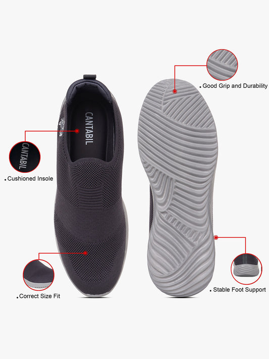 Casual Shoes for Men | Lightweight & Comfortable with Cushioned Insole Flynet Upper EVA Sole Slip on Closure