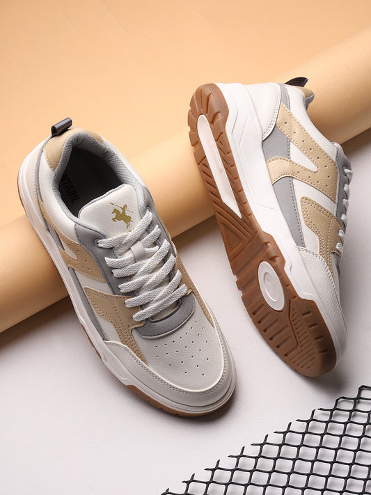 Casual Sneaker Shoes for Men | Lightweight & Comfortable with Cushioned Insole Polyurethane (PU) Upper TPR Sole Lace-Up Closure