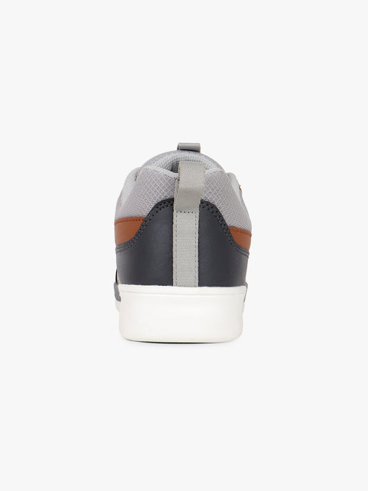 Men's Grey Self design Casual Sneakers