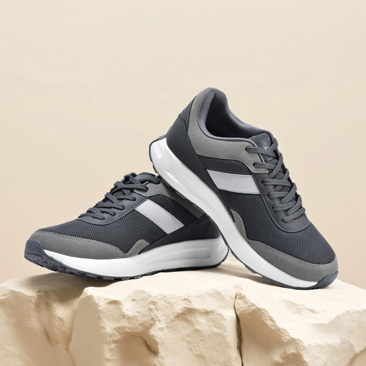 Men's Grey Colorblock Casual Sports Shoes
