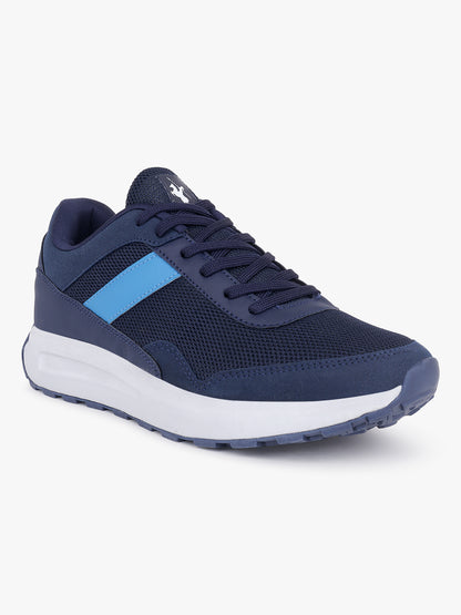 Men's Navy Blue Self Design Casual Running Sports Shoes