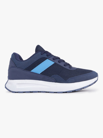 Men's Navy Blue Self Design Casual Running Sports Shoes