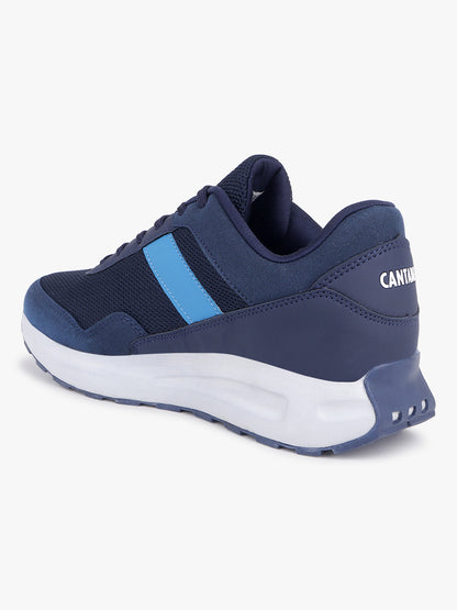 Men's Navy Blue Self Design Casual Running Sports Shoes