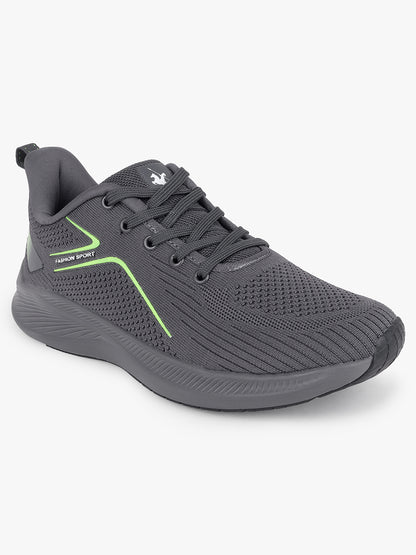 Men's Grey Solid Casual Running Sports Shoes