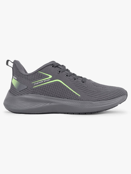 Men's Grey Solid Casual Running Sports Shoes