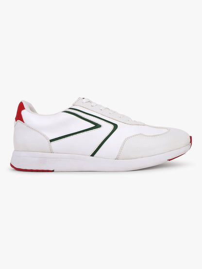 Men Lace-Up White Colorblock Casual Sneaker