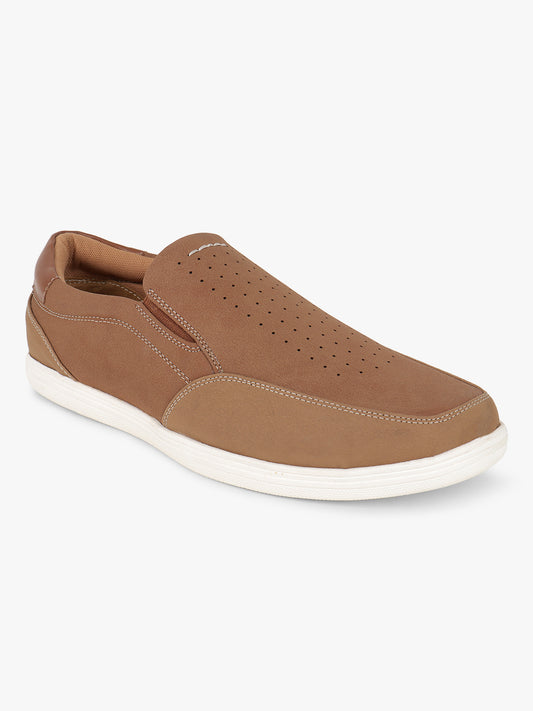 Men Slip-on Solid Tan Casual Shoes