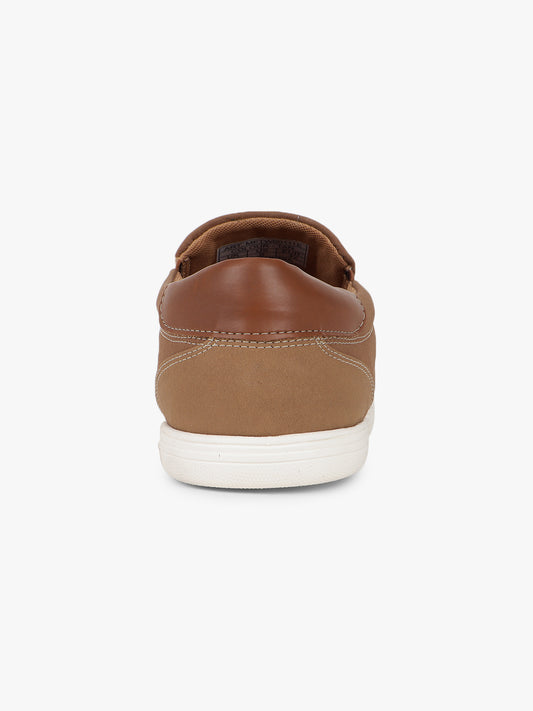 Men Slip-on Solid Tan Casual Shoes