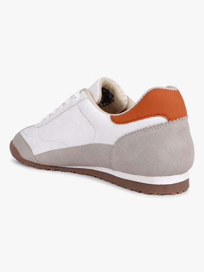 Men's White Solid Casual Sneakers Shoes