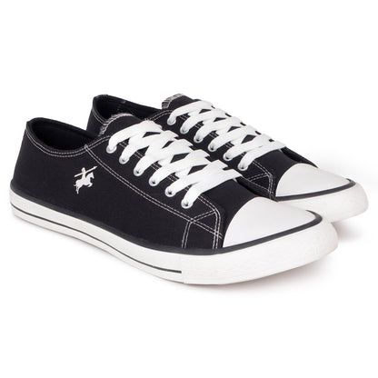 Men's Black Canvas Casual Sneakers