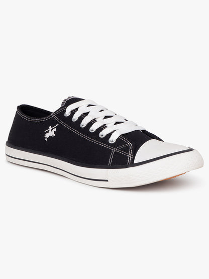 Men's Black Canvas Casual Sneakers