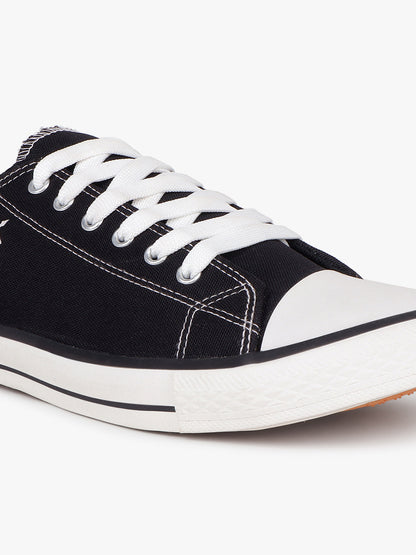 Men's Black Canvas Casual Sneakers