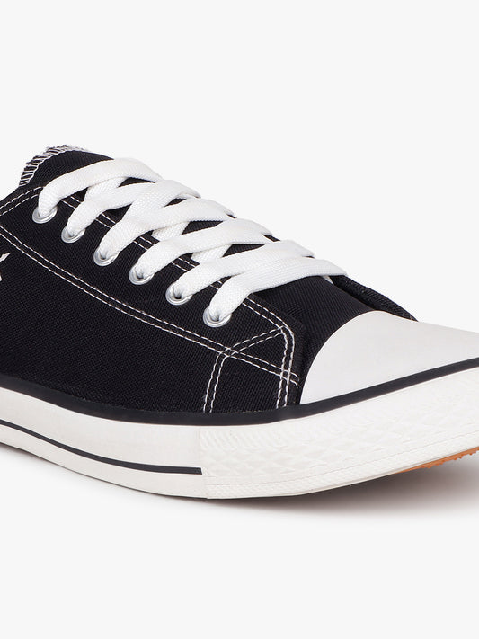 Men's Black Canvas Casual Sneakers