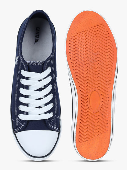 Men's Navy Canvas Casual Sneakers