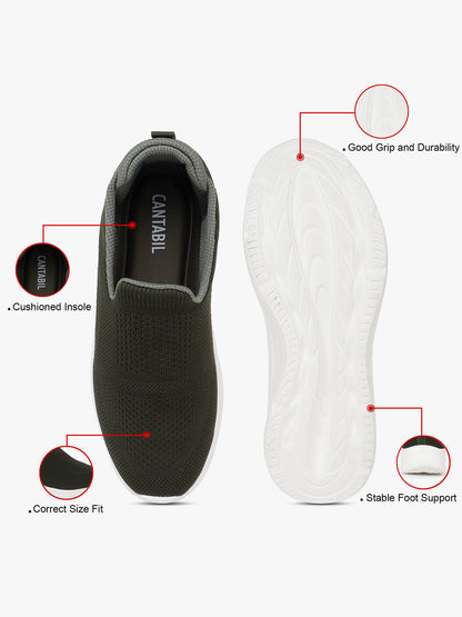 Casual Shoes for Men | Lightweight & Comfortable with Cushioned Insole Flynet Upper EVA Sole Slip on Closure